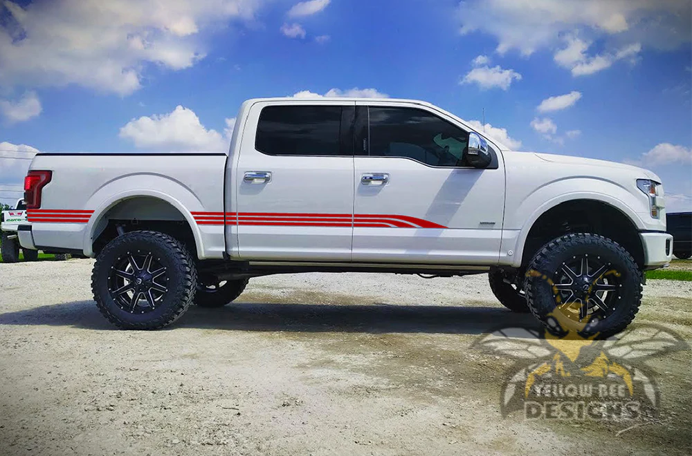 Old Fashion Stripes Graphics Vinyl Decals Compatible with Ford F150 Super Crew Cab 5.5'' - Image 4