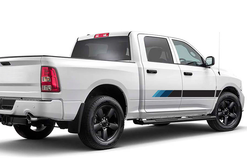 Old School Center Side Stripes Graphics Decals Compatible with Dodge Ram Crew Cab 1500