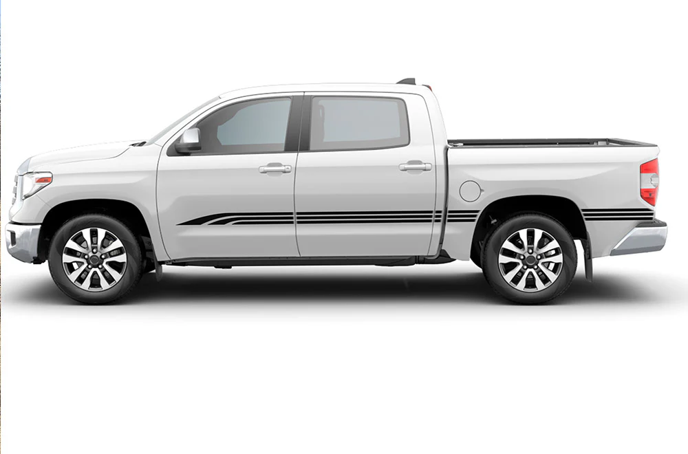 Old School Graphics Kit Vinyl Decal Compatible with Toyota Tundra Crewmax - Image 2
