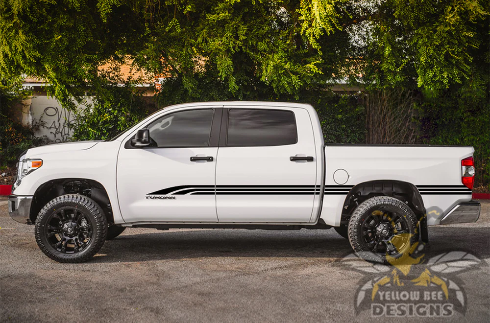 Old School Graphics Kit Vinyl Decal Compatible with Toyota Tundra Crewmax - Image 6