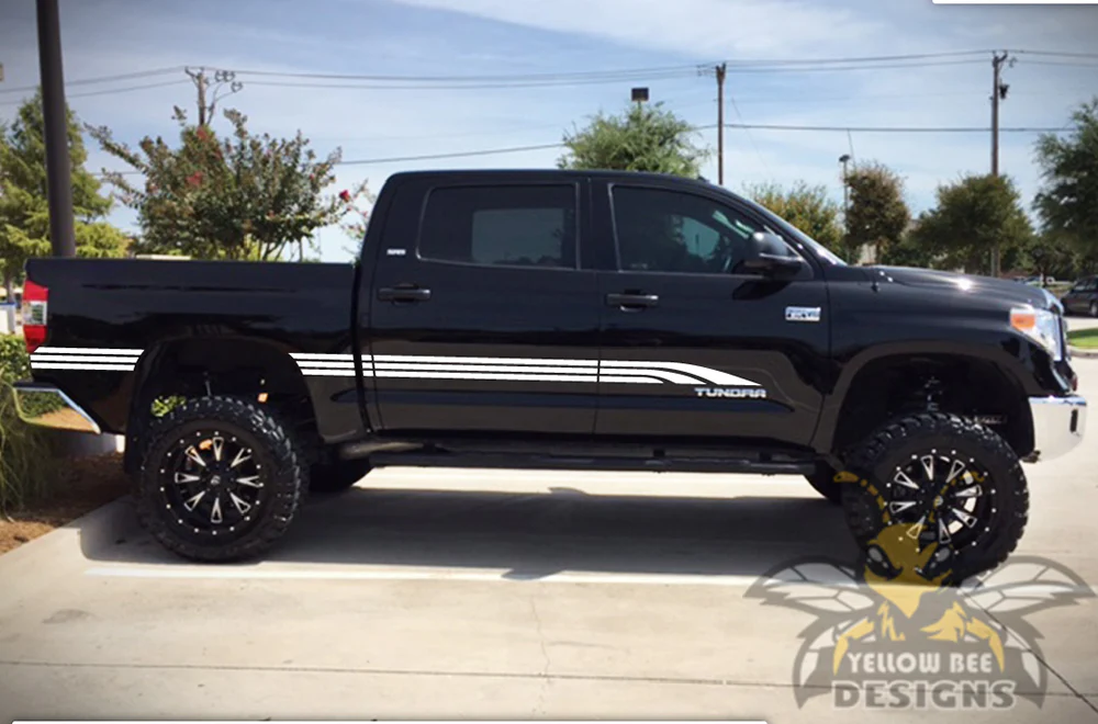 Old School Graphics Kit Vinyl Decal Compatible with Toyota Tundra Crewmax - Image 9