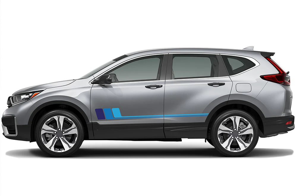 Old school retro stripes blue shades Graphics Vinyl Decals Compatible with Honda CR-V