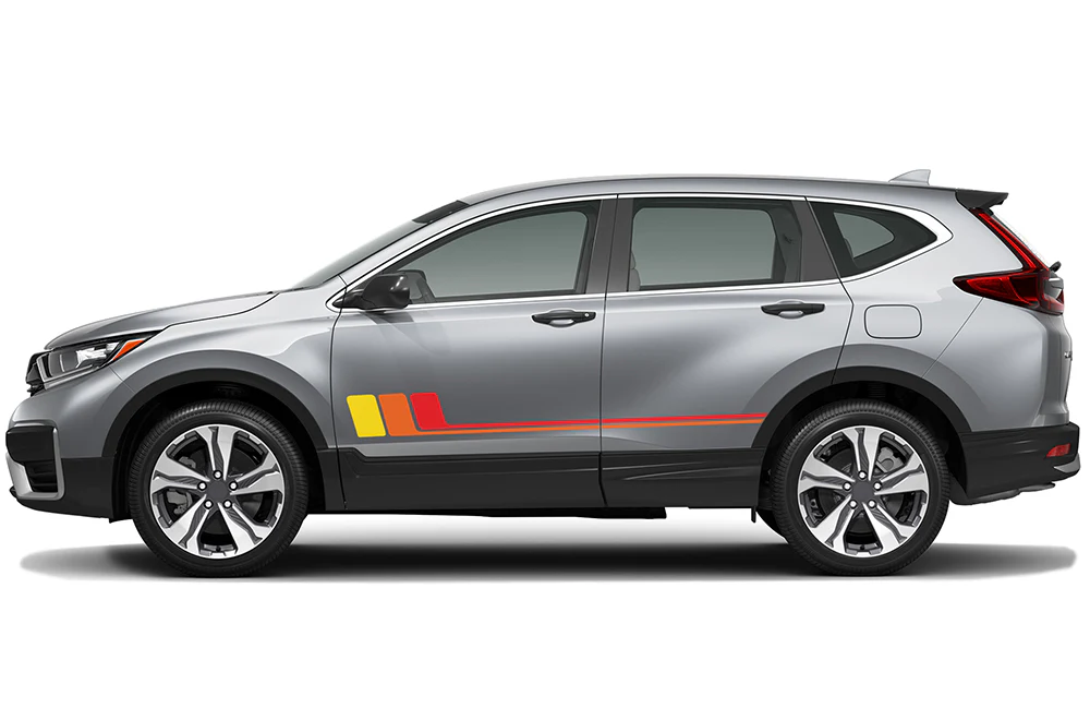 Old school retro stripes light shades Graphics Vinyl Decals Compatible with Honda CR-V