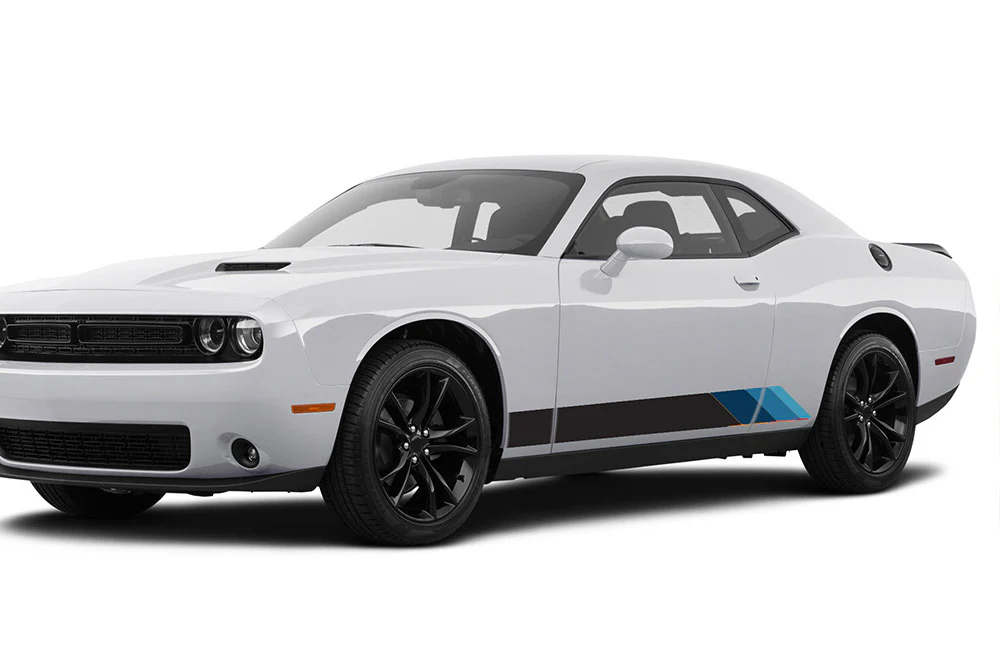 Old School Side Stripes Graphics Vinyl Decal Compatible with Dodge Challenger