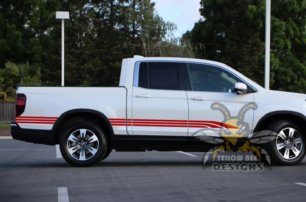 Old School Side Stripes Graphics Vinyl Decals Compatible with Honda Ridgeline - Image 3