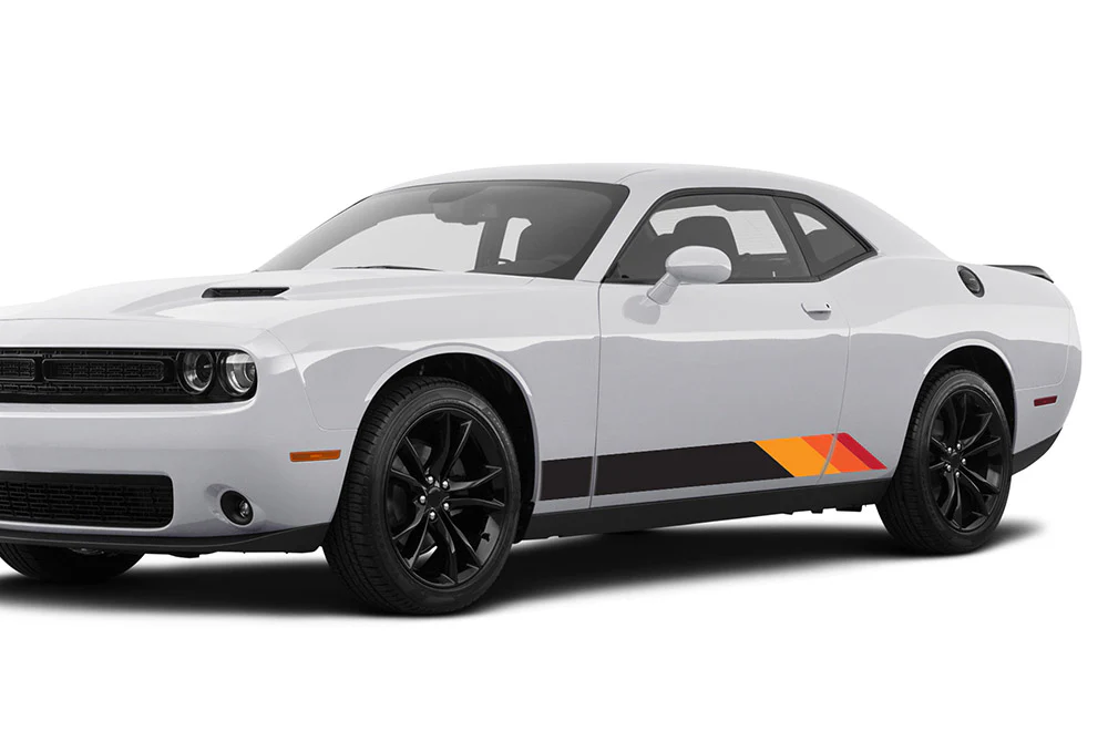 Old School Stripes Graphics Vinyl Decal Compatible with Dodge Challenger