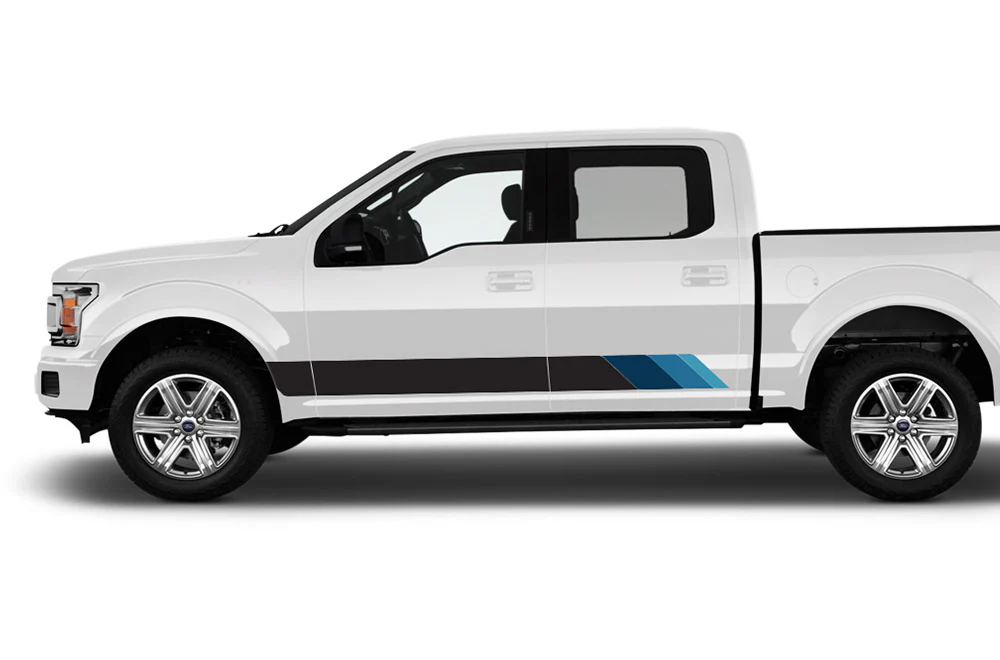 Old School Stripes Graphics Vinyl Decals Compatible with Ford F150 Super Crew