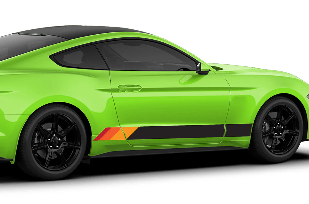Old School Stripes Graphics Vinyl Decals Compatible with Ford Mustang