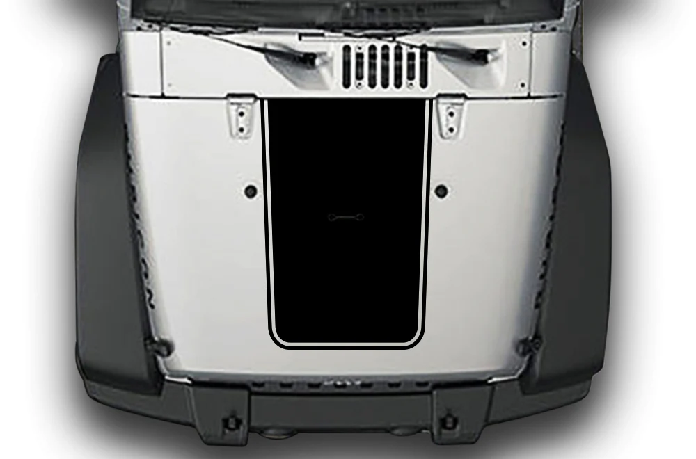 Outline Plain Hood Graphics Vinyl Decals Compatible with Jeep Wrangler
