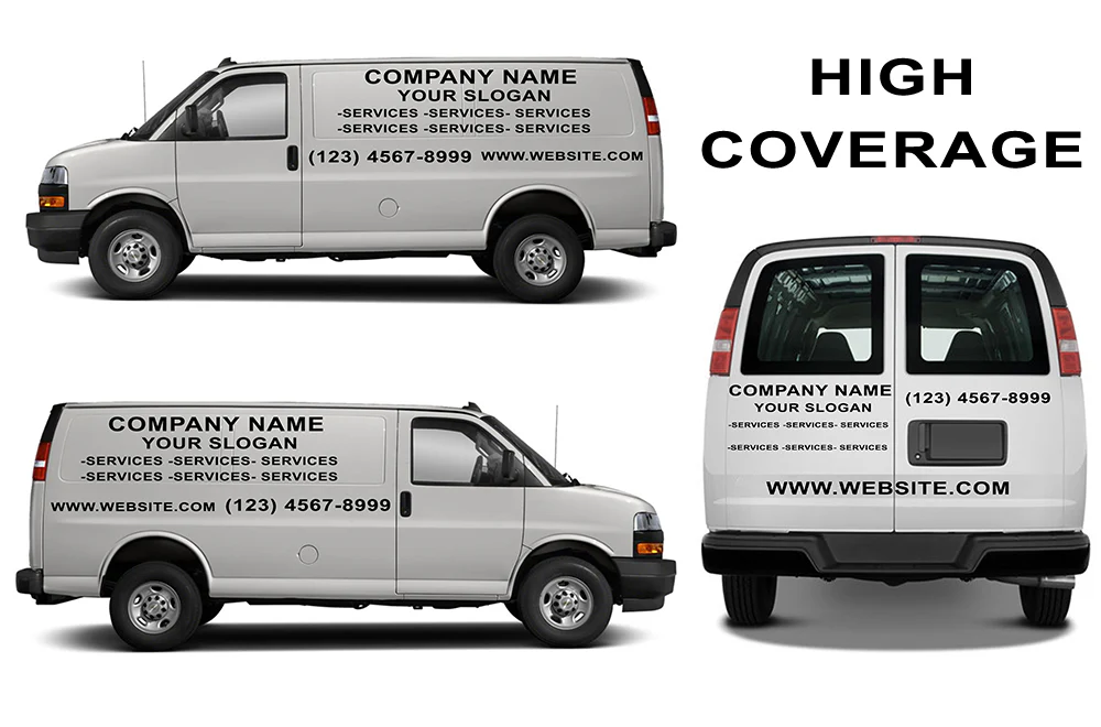Package of company decals: Vinyl letters compatible with Chevrolet Express - Image 2