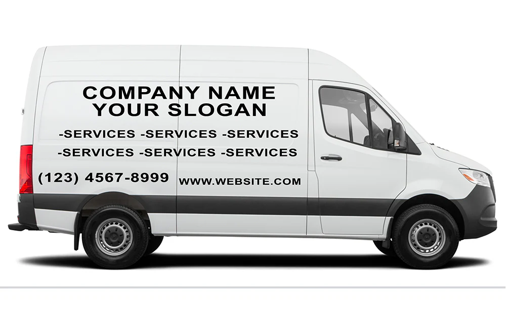 Package of company decals: Vinyl letters compatible with Mercedes Sprinter