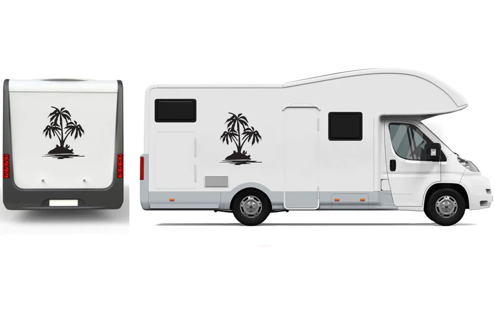 Palm Trees Decals, Graphics For RV, Trailer Hauler, Camper, Motor-Ηome, Caravan - Image 3