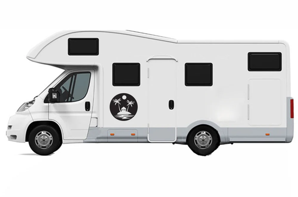 Palm Trees Island Decals, Graphics For RV, Trailer Hauler, Camper, Motor-Ηome, Caravan - Image 3