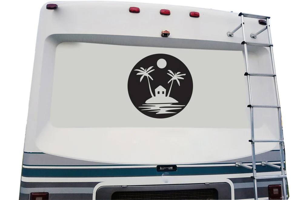 Palm Trees Island Decals, Graphics For RV, Trailer Hauler, Camper, Motor-Ηome, Caravan - Image 4