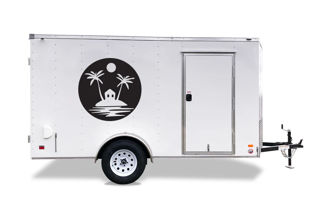 Palm Trees Island Decals, Graphics For RV, Trailer Hauler, Camper, Motor-Ηome, Caravan - Image 5