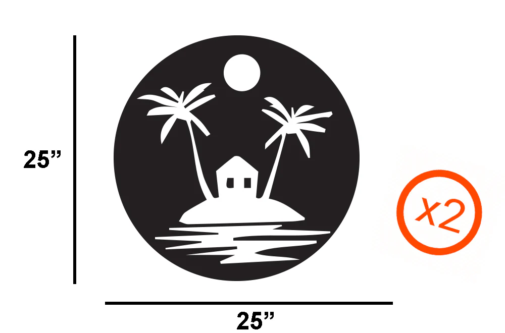Palm Trees Island Decals, Graphics For RV, Trailer Hauler, Camper, Motor-Ηome, Caravan - Image 6