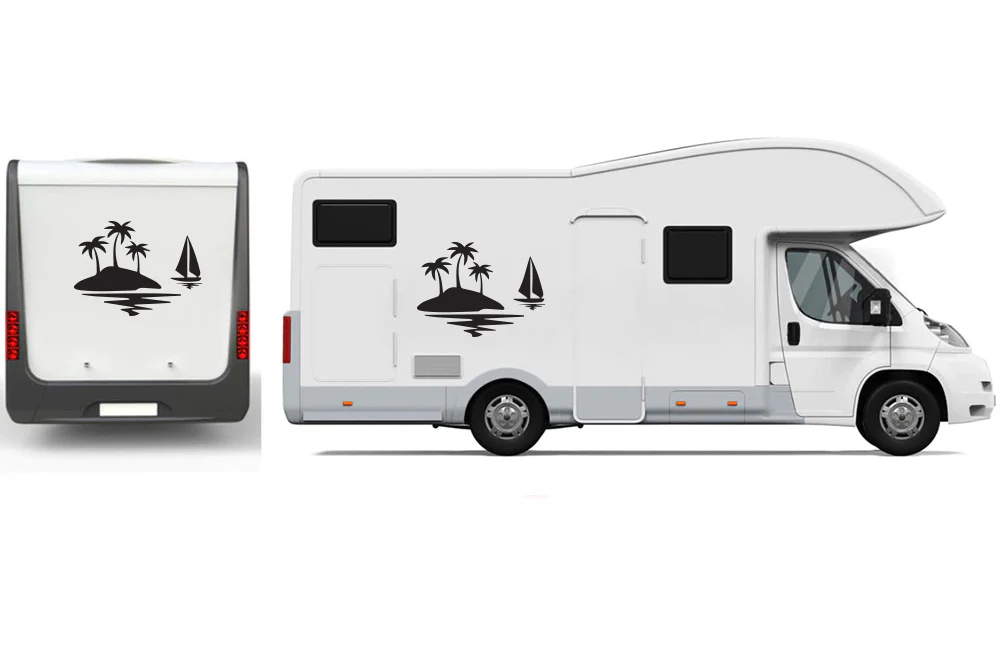 Palm Trees & Sailing Decals, Graphics For RV, Trailer Hauler, Camper, Motor-Ηome, Caravan - Image 3
