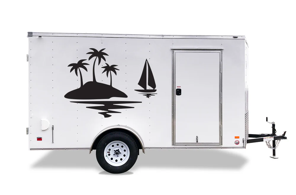 Palm Trees & Sailing Decals, Graphics For RV, Trailer Hauler, Camper, Motor-Ηome, Caravan - Image 5