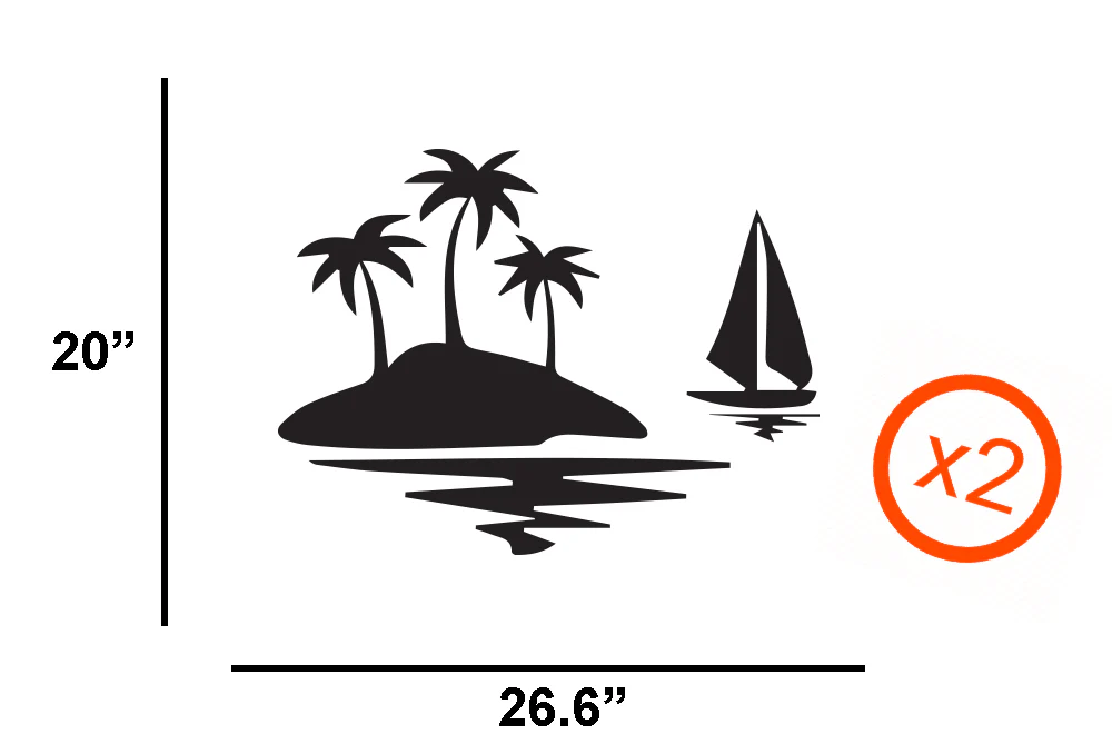 Palm Trees & Sailing Decals, Graphics For RV, Trailer Hauler, Camper, Motor-Ηome, Caravan - Image 6