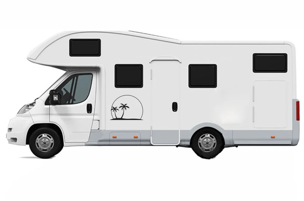 Palm Trees With Sunset Decals, Graphics For RV, Trailer Hauler, Camper, Motor-Ηome, Caravan - Image 3