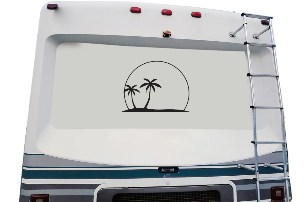 Palm Trees With Sunset Decals, Graphics For RV, Trailer Hauler, Camper, Motor-Ηome, Caravan - Image 4