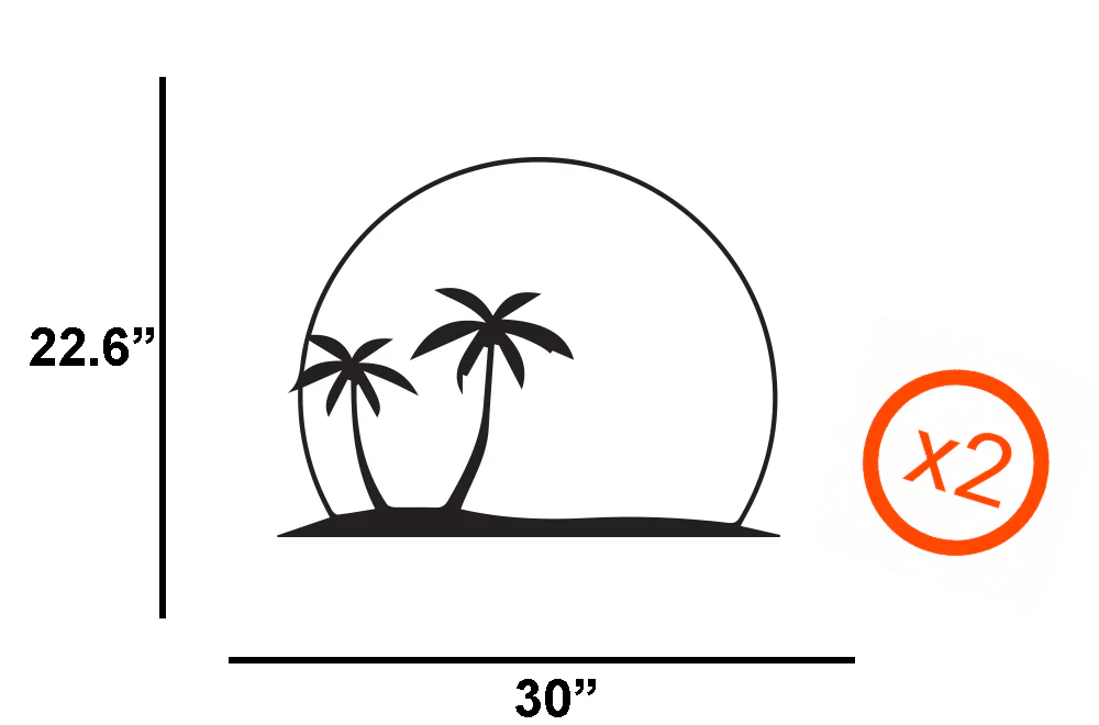 Palm Trees With Sunset Decals, Graphics For RV, Trailer Hauler, Camper, Motor-Ηome, Caravan - Image 6