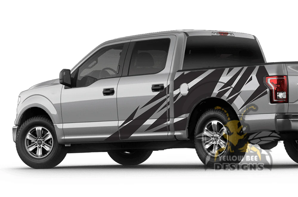 Pattern Side Graphics Vinyl Decals Compatible with Ford F150 Super Crew Cab 5.5'' - Image 2