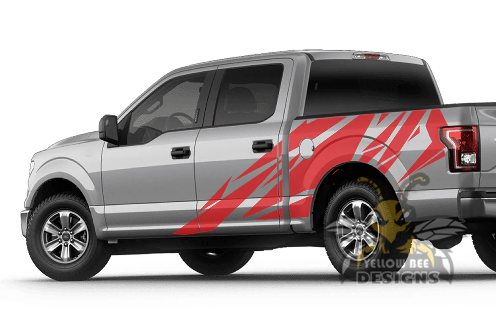 Pattern Side Graphics Vinyl Decals Compatible with Ford F150 Super Crew Cab 5.5'' - Image 3
