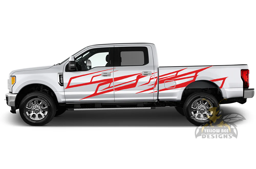 Pattern Side Graphics Vinyl Decals Compatible with Ford F250 - Image 2