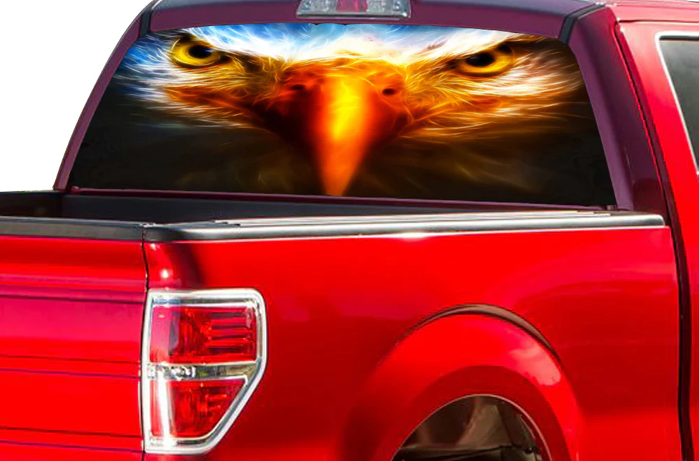 Perforated Eagle Eyes Rear Window Decal Compatible with Ford F150