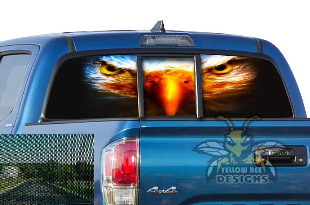Perforated Eagle Eyes Rear Window Decal Compatible with Toyota Tacoma - Image 2