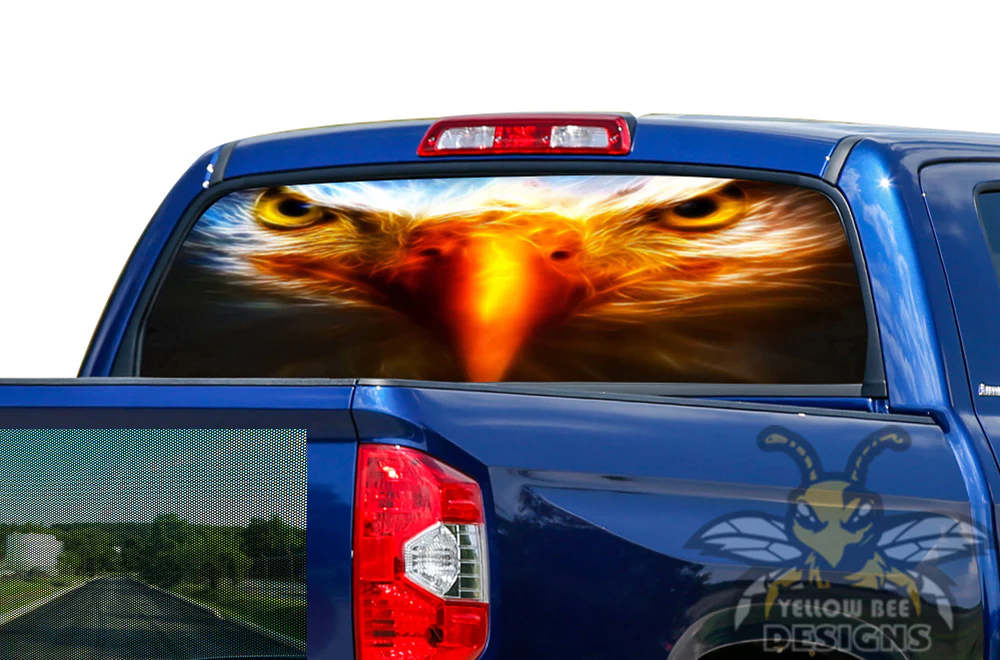 Perforated Eagle Eyes Rear Window Decal Compatible with Toyota Tundra - Image 2