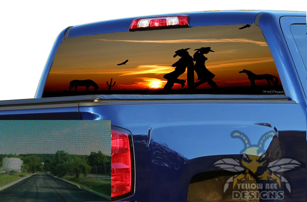 Perforated Wild West Rear Window Decal Compatible with with Chevrolet Silverado - Image 2