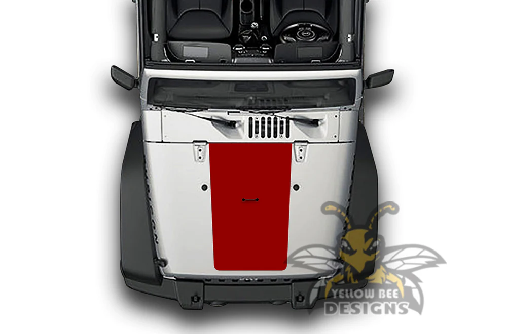 Plain Hood Graphics Vinyl Decals Compatible with Jeep JK Wrangler 2007-2018 - Image 3