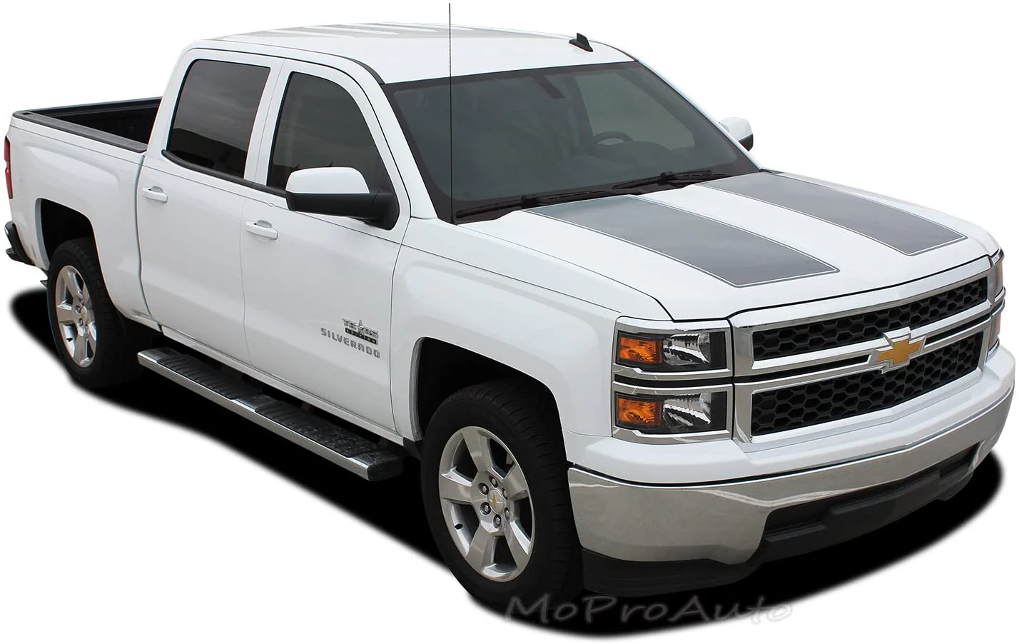 Plain Outline Hood/Tailgate Graphics Vinyl Decals Compatible with Chevrolet Silverado 1500