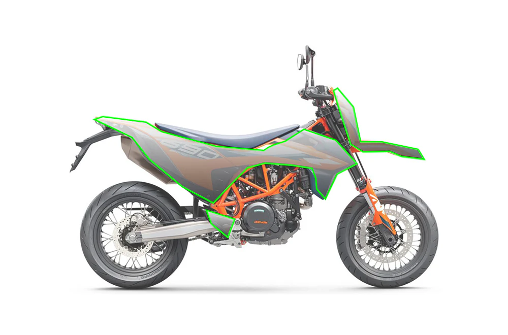 PreCut PRO Series Paint Protection Clear Bra PPF compatible KTM 690 SMC-R - Image 2