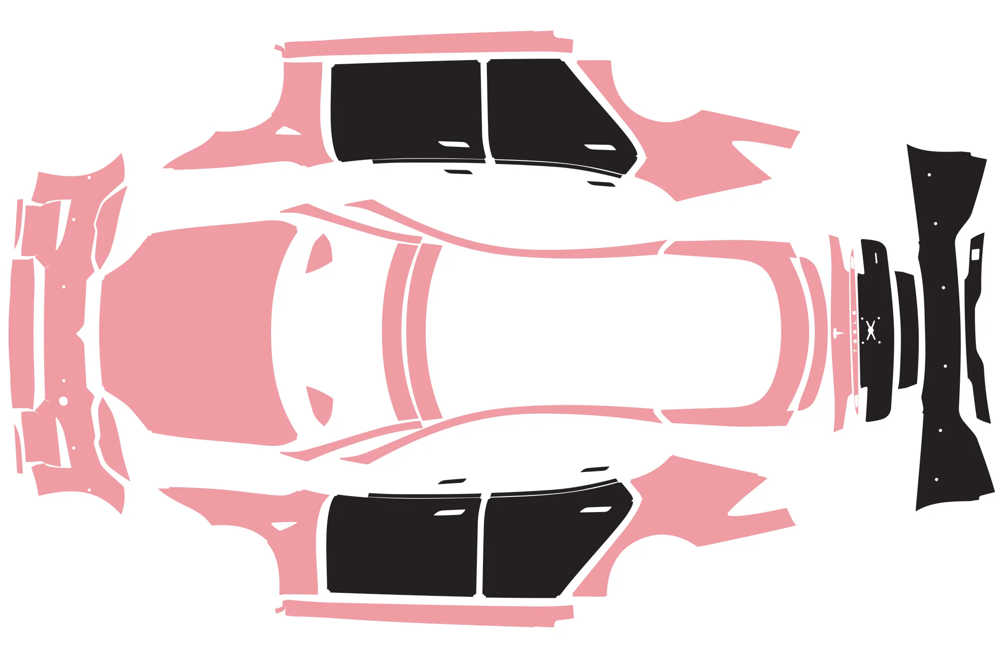 PreCut PRO Series Paint Protection Clear Bra PPF (Track Pack) compatible with Tesla Model S Plaid 2021-Present - Image 2