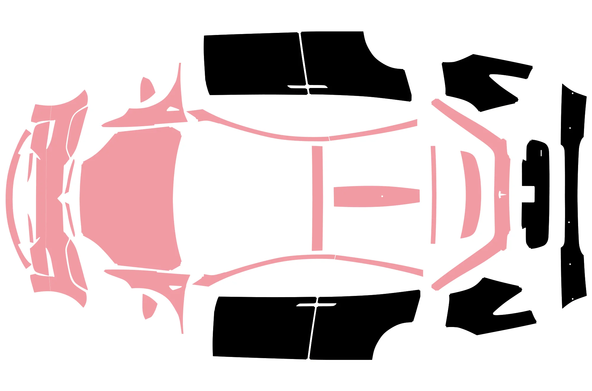 PreCut PRO Series Paint Protection Clear Bra PPF (Track Pack) compatible with Tesla Model X 2021-Present - Image 2