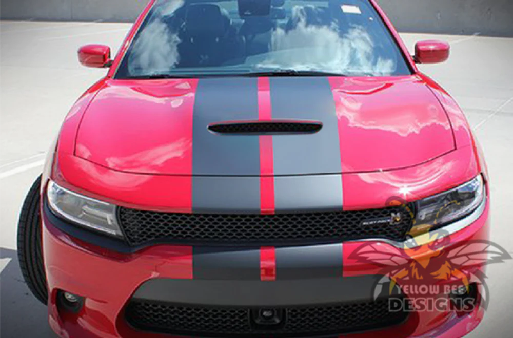 Racing Full Stripes Graphics Vinyl Decal Compatible with Dodge Charger - Image 3