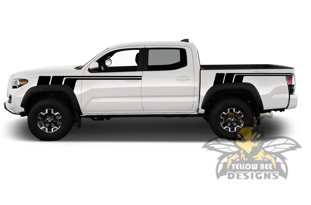 Racing retro vintage stripes Compatible with Toyota Tacoma - Image 2
