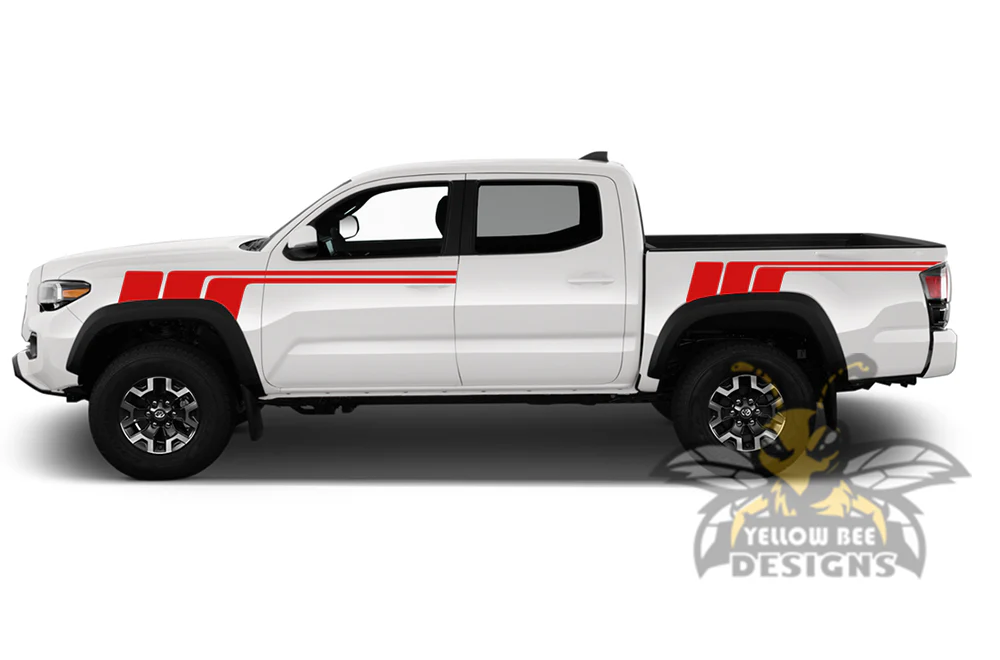 Racing retro vintage stripes Compatible with Toyota Tacoma - Image 3