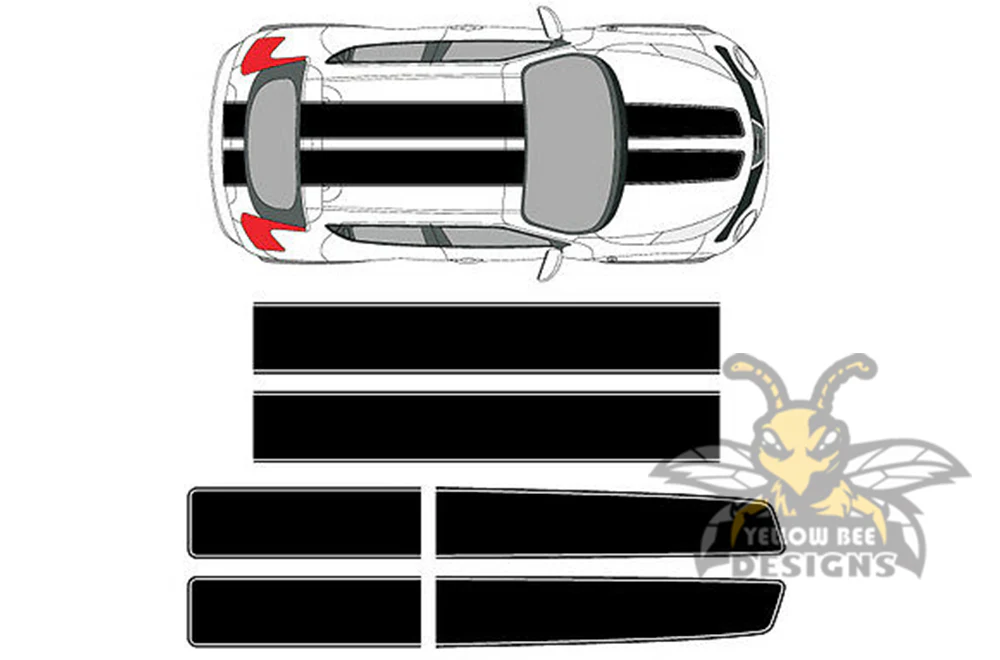 Rally EZ Front to Back Stripes Graphics Vinyl Decals Compatible with Nissan Juke - Image 2