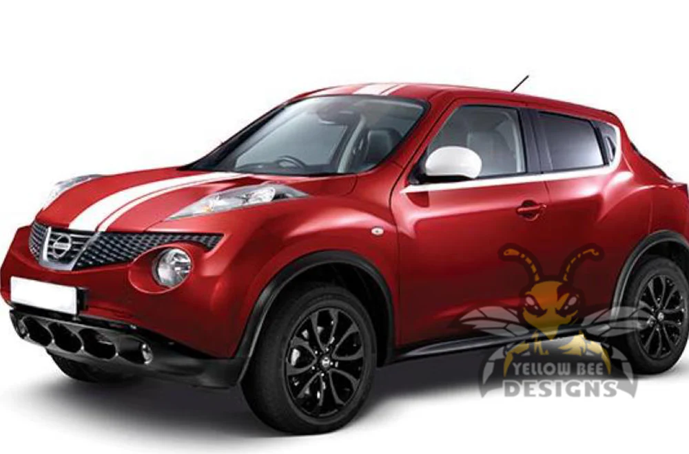 Rally Front to Back Stripes Graphics Vinyl Decals Compatible with Nissan Juke - Image 3