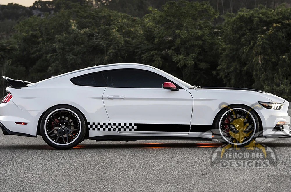 Rally Side Stripes Graphics Vinyl Decals Compatible with Ford Mustang - Image 2