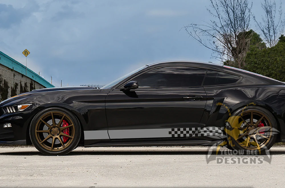 Rally Side Stripes Graphics Vinyl Decals Compatible with Ford Mustang - Image 3