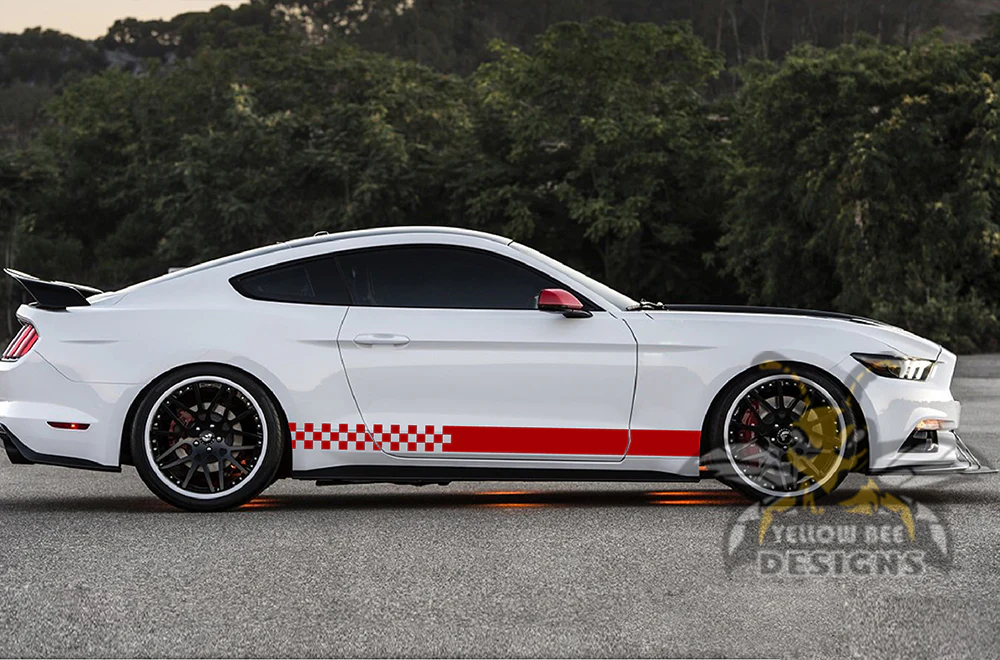 Rally Side Stripes Graphics Vinyl Decals Compatible with Ford Mustang - Image 4