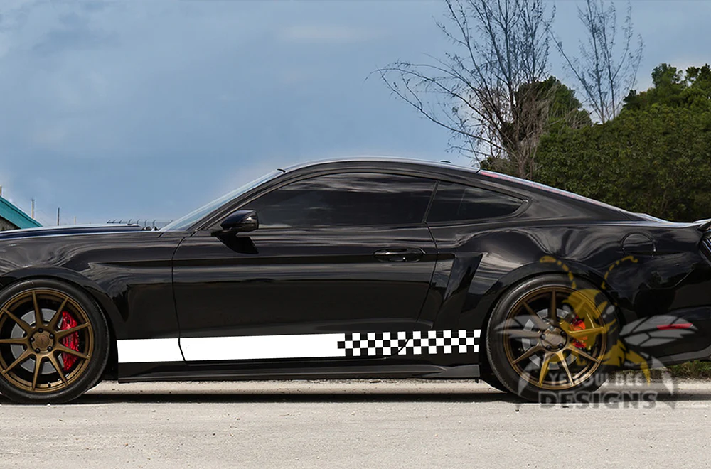 Rally Side Stripes Graphics Vinyl Decals Compatible with Ford Mustang - Image 5