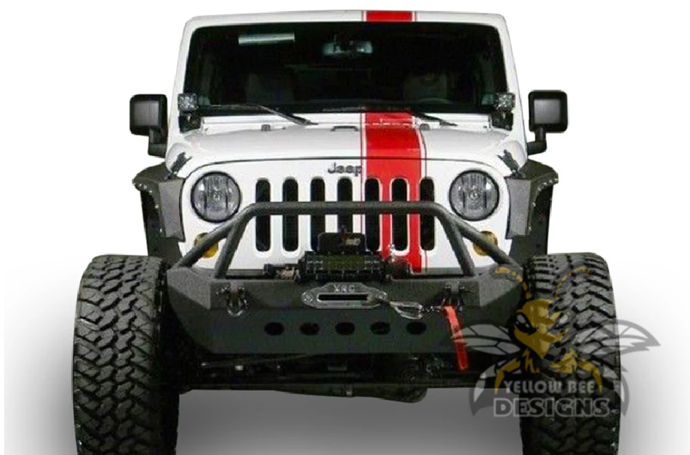 Rally Stripes Graphics Kit Vinyl Decal Compatible with Jeep JL Wrangler - Image 2