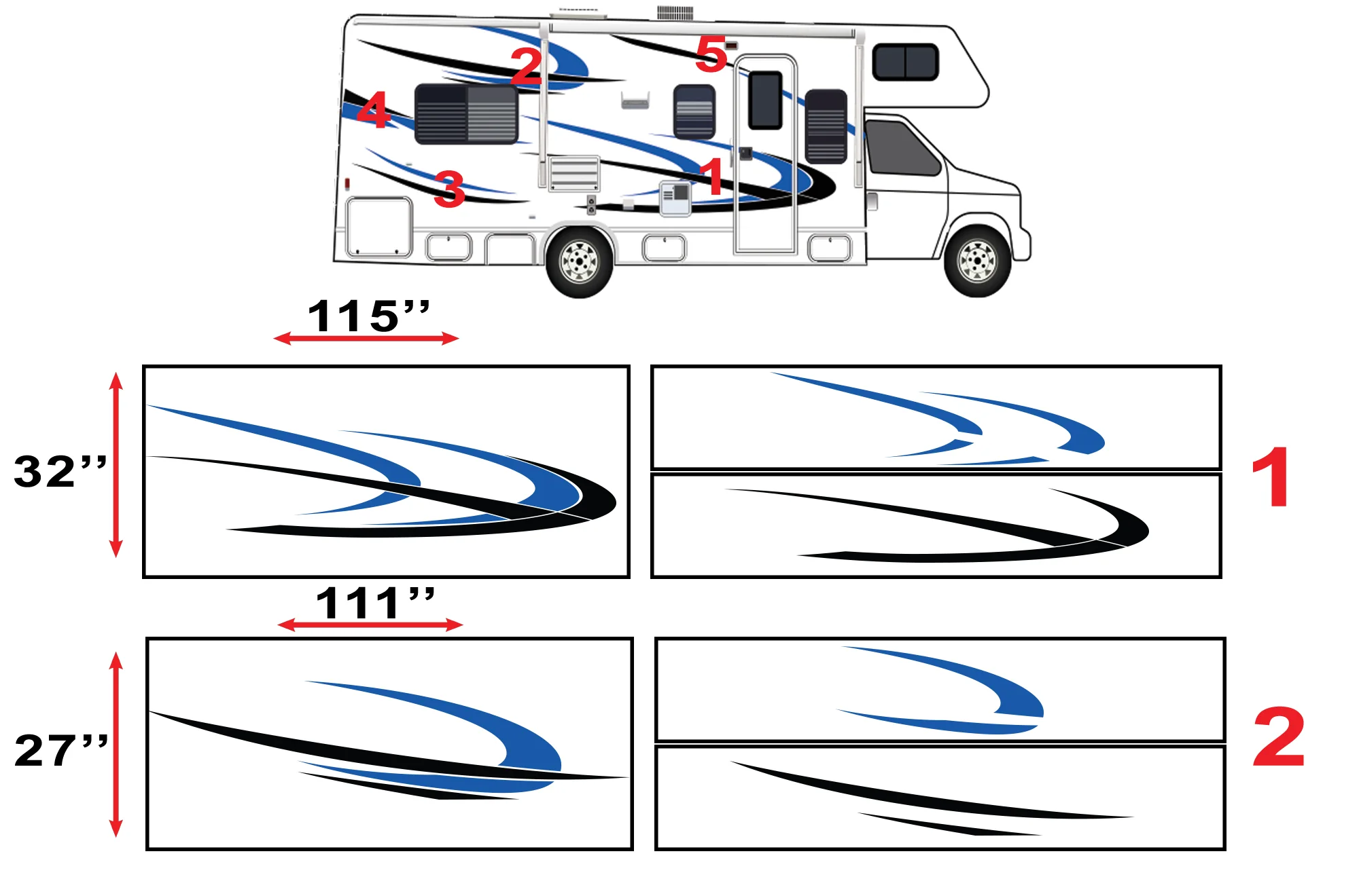 Replacement Decals Compatible with Motorhome class C Thor Freedom Elite RV - Image 2