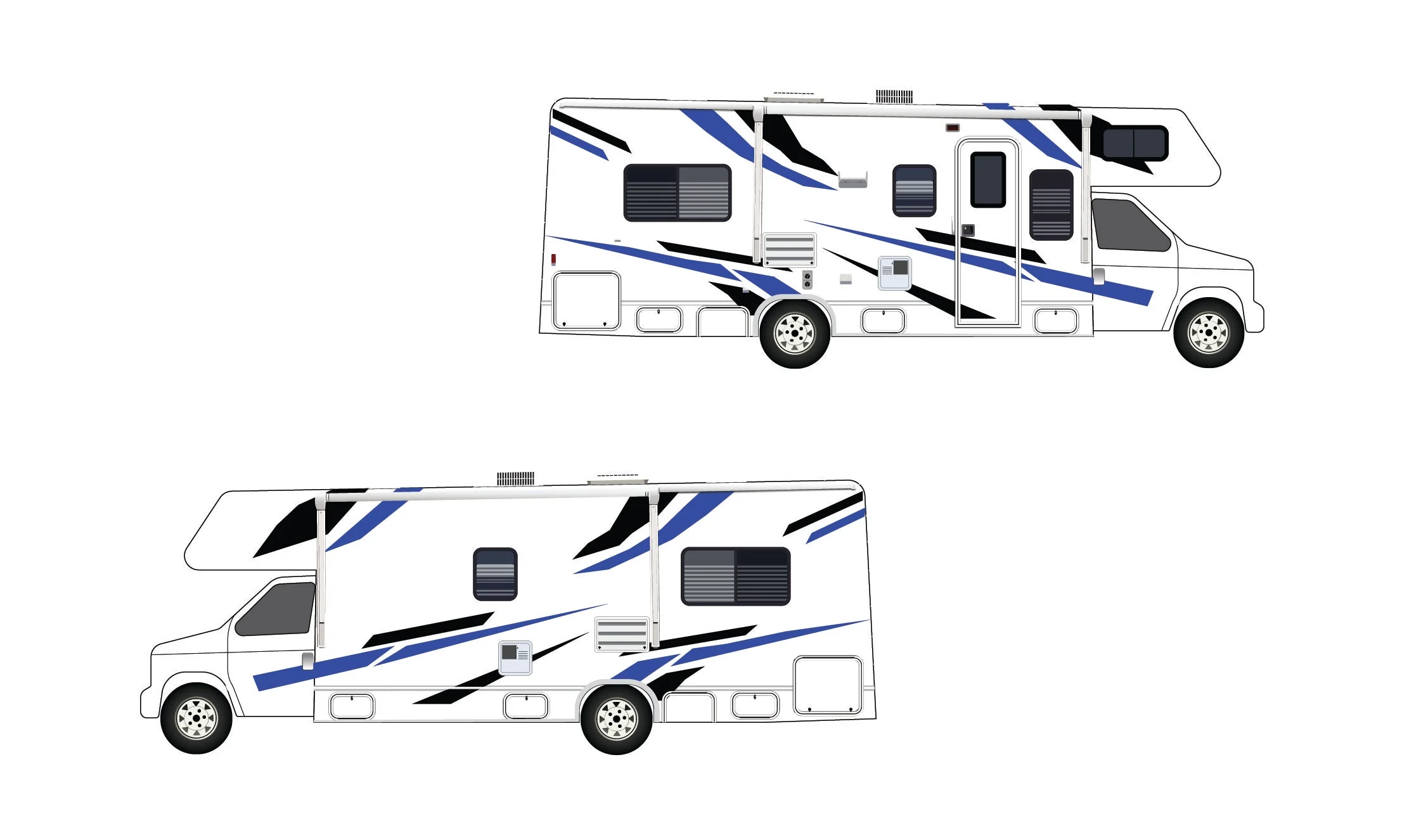 Replacement Decals Compatible With Motorhome Class C Coachman Leprechaun 28ft Black-Blue - Image 2